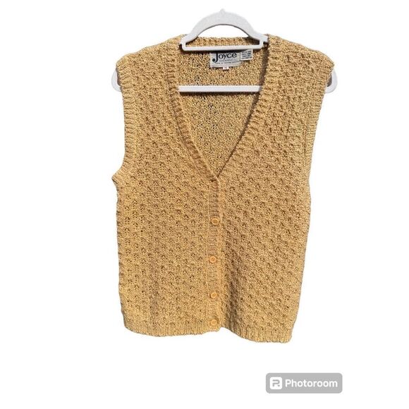 Gold vest vintage butterscotch 100% acrylic size medium - Picture 1 of 13